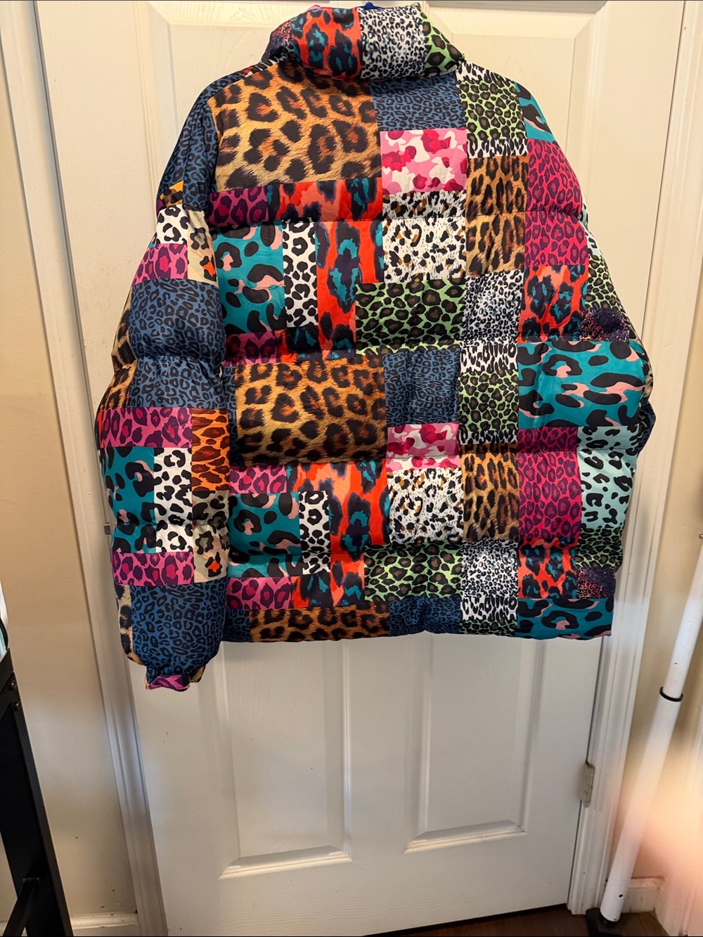 Not Rated Multicolor Patchwork Animal-Print Puffer Jacket - Picture 4 of 4